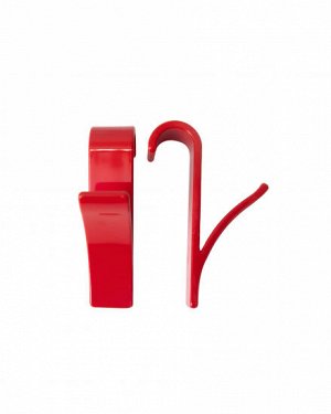 Комплект крючков на полотенцесушитель (цвет: красный, в комплекте 2 шт.), d=20мм, ABS- пластик.