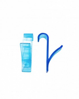 Комплект крючков на полотенцесушитель (цвет: прозрачно-голубой, в комплекте 2 шт.), d=20мм, ABS- пластик.