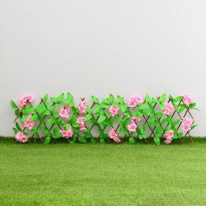 Ограждение декоративное, 110 ? 40 см, «Розовые цветы», Greengo