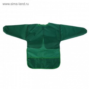 Фартук-накидка с рукавами для труда, 610 х 440 мм, 3 кармана, рост 120-146 см, Calligrata, зелёный, длина рукава 34 см