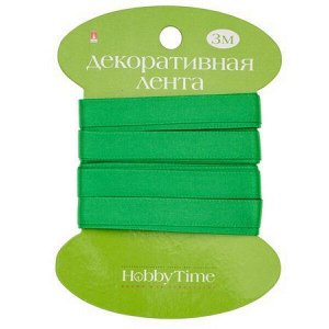 Лента декоративная АТЛАСНАЯ "ЗЕЛЕНАЯ" 3 м х 9 мм 2-614/03 Альт
