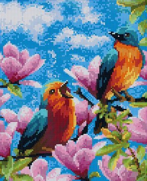 Kiki алмазная мозаика Алмазная мозаика KiKi  30*40 на подрамнике, полная выкладка Весенняя трель