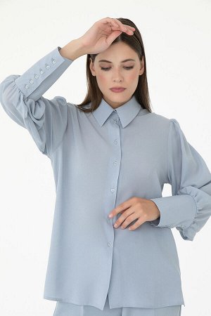 Блуза "Вернисаж" (серо-голубая) Б7137
