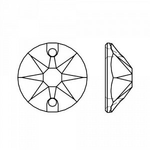 Стразы пришивные Сириус Crystal AB 10 мм