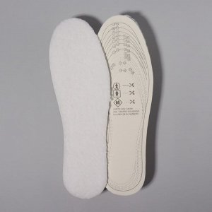Стельки для обуви, универсальные, двухслойные, 32-46 р-р, 30 см, пара, цвет белый