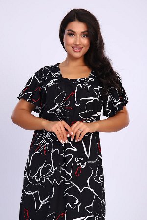 Сорочка Варианты расцветки: черный
Ткань:  кулирка, Состав:  100% хлопок
Сорочка свободного кроя с рукавами - крылышками. По линии груди заложены складки. Комфортна для повседневной носки и сна. 

Т