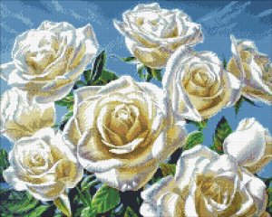 Набор (алмазная мозаика) Белые розы