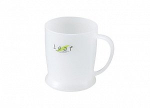 INOMATA PLASTIC CUP N LEAF Кружка пластиковая БЕЛАЯ 250 мл (9,8Ш × 7,2Д × 8,5В см)
