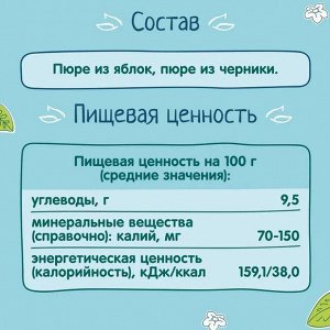 ФРУТОНЯНЯ Пюре 100г яблоко-черника