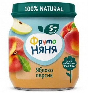 ФРУТОНЯНЯ Пюре 100г яблоко-персик натуральное