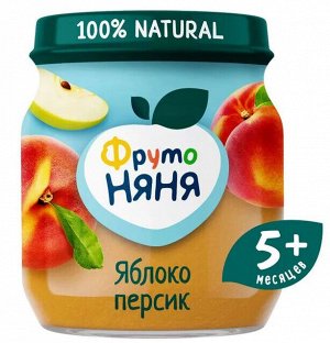 ФРУТОНЯНЯ Пюре 100г яблоко-персик натуральное