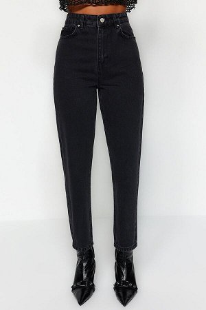 Черные джинсы для мам с высокой талией