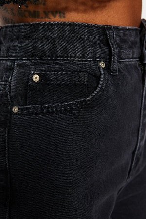 Черные джинсы для мам с высокой талией