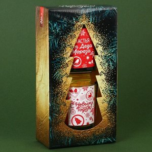 Свечи в стакане новогодние «Новый год: Счастья от Деда Мороза», набор, 2 шт., аромат корица и апельсин
