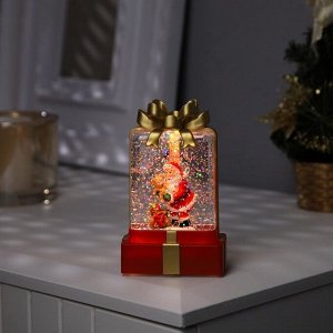 Светодиодная фигура «Дед Мороз с подарком» 7.5 x 12.5 x 4.9 см, пластик, батарейки АААх2 (не в комплекте), свечение тёплое белое