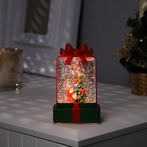 Светодиодная фигура «Гном с подарком» 7.5x12.5x4.9 см, пластик, батарейки АААх2 (не в комплекте), свечение тёплое белое