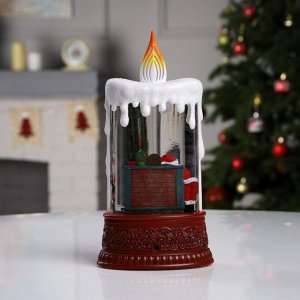 Светодиодная фигура «Свеча с Дедом Морозом» 12.3 x 24 x 8 см, пластик, батарейки ААх3 (не в комплекте), USB, свечение тёплое белое