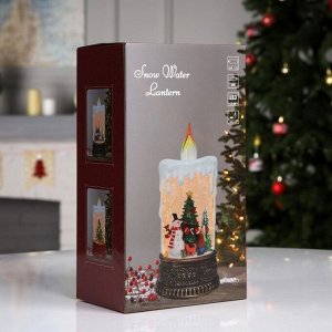 Светодиодная фигура «Свеча с ангелом» 12.3 x 24 x 8 см, пластик, батарейки ААх3 (не в комплекте), USB, свечение тёплое белое