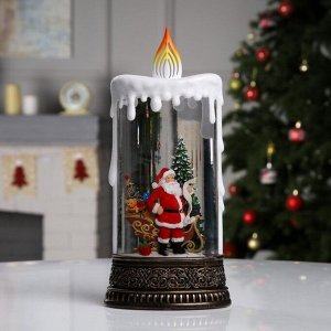 Светодиодная фигура «Свеча с Дедом Морозом» 13.8 x 30 x 8.4 см, пластик, батарейки ААх3 (не в комплекте), USB, свечение тёплое белое