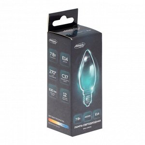 Лампа светодиодная Luazon Lighting, C37, 7 Вт, E14, 630 Лм, 4000 К, дневной свет