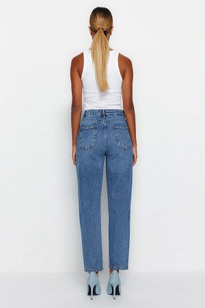 Trendyomilla Синие джинсы для мам с высокой талией