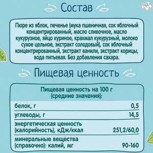 ФРУТОНЯНЯ Пюре 90г яблоко с печеньем шарлотка