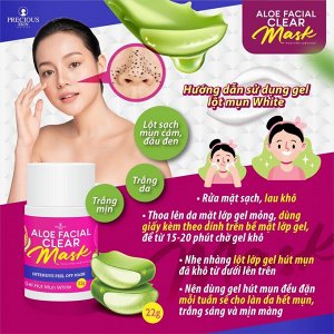 PRECIOUS SKIN Aloe Facial Clear Mask Gel Hut Mun White 22 g., Маска от черных точек с экстрактом алоэ 22 гр.