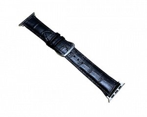 Ремешок Watch Series 38mm/40mm/41mm Crocodile Leather черный