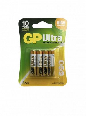 Батарейка AAA GP Ultra LR03 4-BL, цена за 1 упаковку