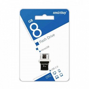 USB Flash SmartBuy OTG POKO + Micro USB черный 8GB, SB8GBPO-K