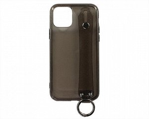 Чехол iPhone 11 Pro Cиликон с ремешком (черный)