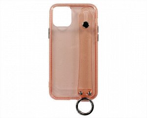 Чехол iPhone 11 Pro Cиликон с ремешком (розовый)