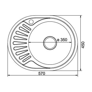 Мойка Mixline 160/0,6 врезная 45*57 правая, выпуск 3 1/2" с сифоном