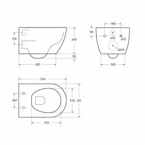 Унитаз подвесной CEZARES COMFORT, безоб.,soft close,(CRZ-191-TH+CRZ-2316-SC)