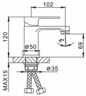 Смеситель для умывальника Frap F1042, черный