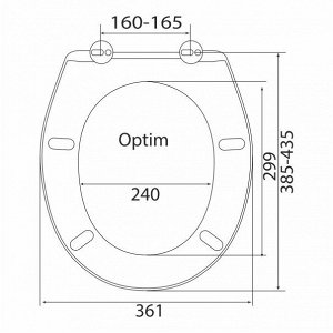 Сиденье для унитаза OPTIM PP полипроп. с универс. крепл. (Топ,Сенатор,Славута, Бриз) (526157)