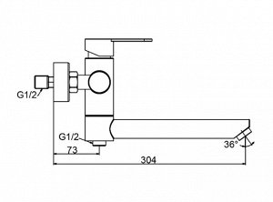 Смеситель для ванны Frap F32801-6, черный