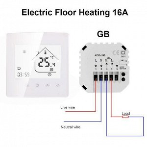 Терморегулятор для теплого пола X5H-GB-H-WiFi Black (черный/белая рамка)