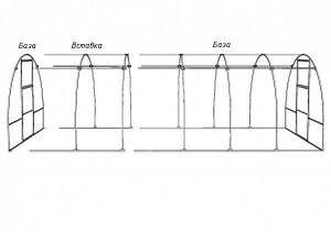 Вставка Дополнительная вставка к теплице 3*2м
 6 дуг и 14 трубок.