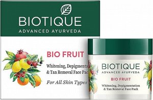 BIOTIQUE Bio Fruit Whitening &amp; Depigmentaion Face Pack Биотик Био Фруктовая Маска Для Лица