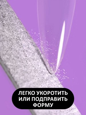 Гелевые типсы "Острый миндаль" глянец, (12 размеров - 120 шт)