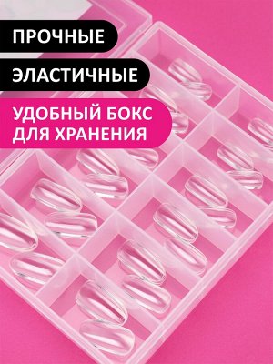 foxy.expert Гелевые типсы &quot;Классический Миндаль&quot; глянец, (12 размеров - 120 шт)