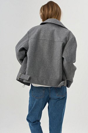 Куртка из пальтовой ткани серая