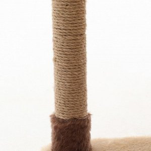Комплекс для кошек с когтеточкой, угловой, разборный, 60 х 60 х 92 см, бежевый