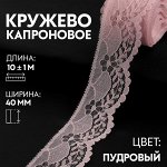 Кружево капроновое, 40 мм ? 10 ± 1 м, цвет пудровый