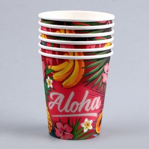 Набор бумажной посуды Aloha: 6 тарелок, 6 стаканов
