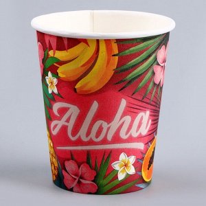 Набор бумажной посуды Aloha: 6 тарелок, 6 стаканов