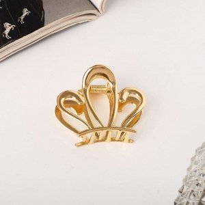 Краб для волос "Либерти" корона, 4 см, золото