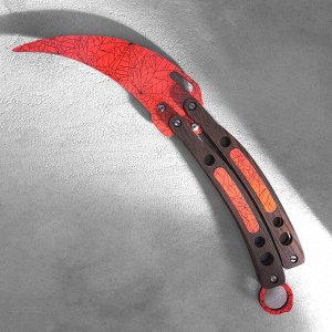 Сувенир деревянный "Нож-бабочка. Керамбит", красный