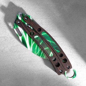 Сувенир деревянный "Нож-бабочка. Керамбит", зеленый
